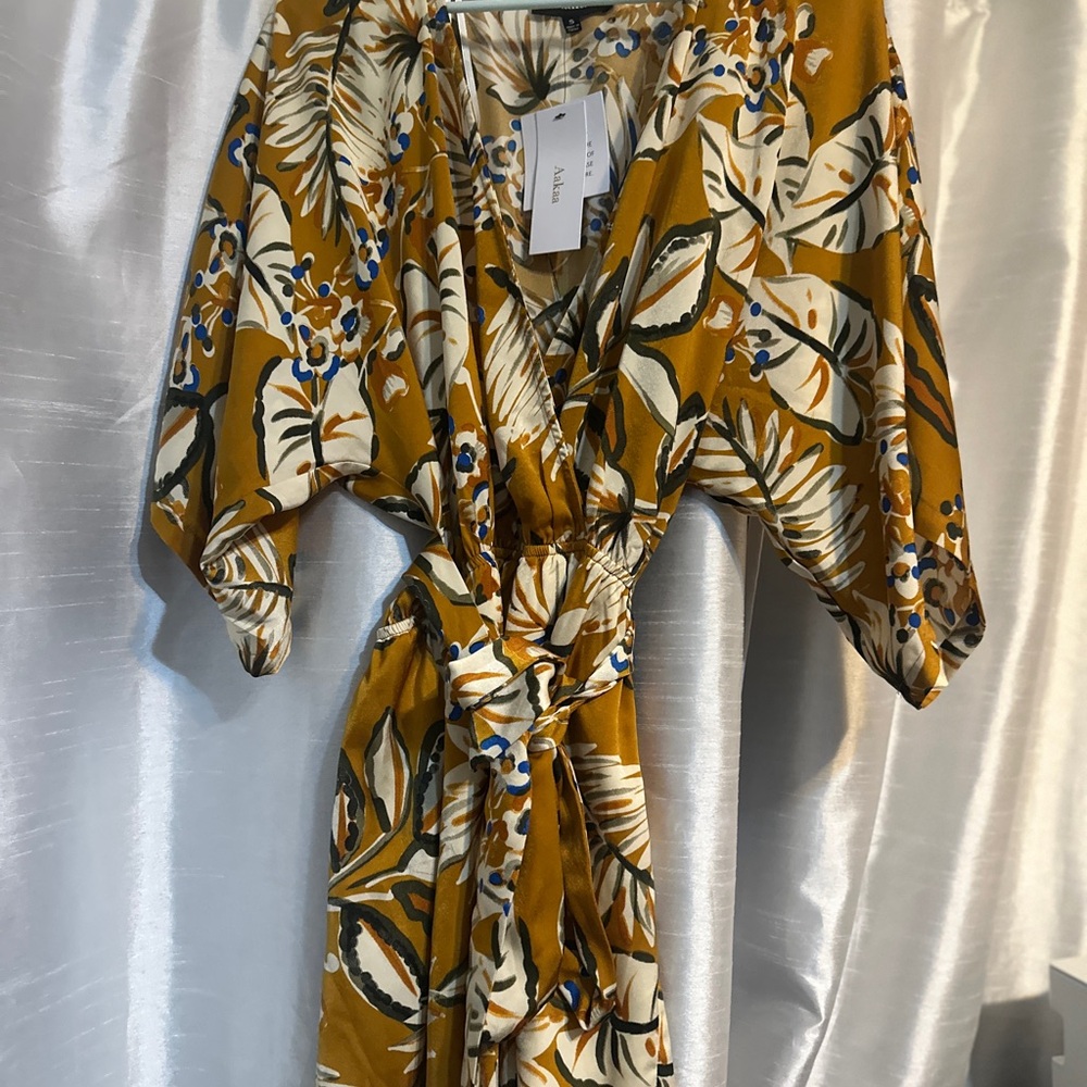 Aakaa Mustard Floral Jumpsuit